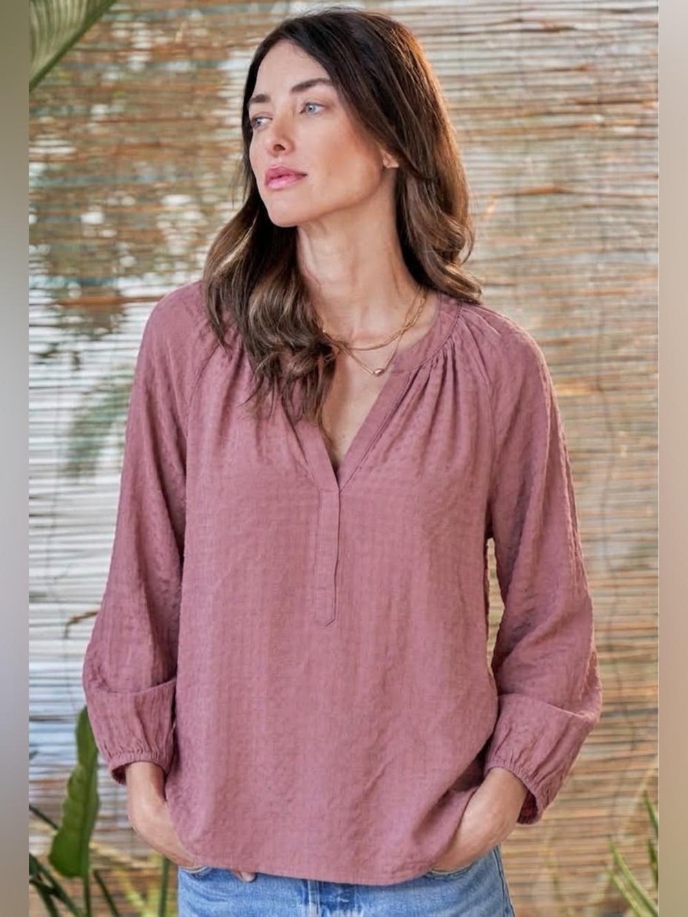XIRENA $225 • 19.5” PTP / Small • “Farrah” viscose blend blouse top, fall 2023